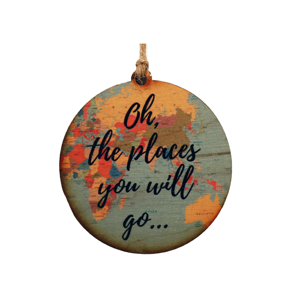 Oh The Places You Will Go Map Ornament