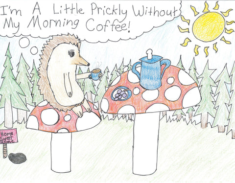 Hedgehog Coffee Print